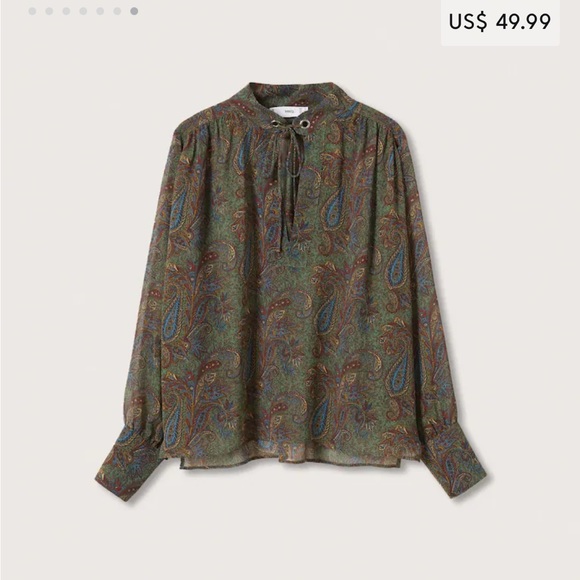 MANGO Paisley Sheer Blouse - Picture 3 of 10